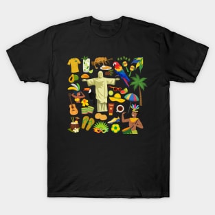 Brazil Travel Icons T-Shirt